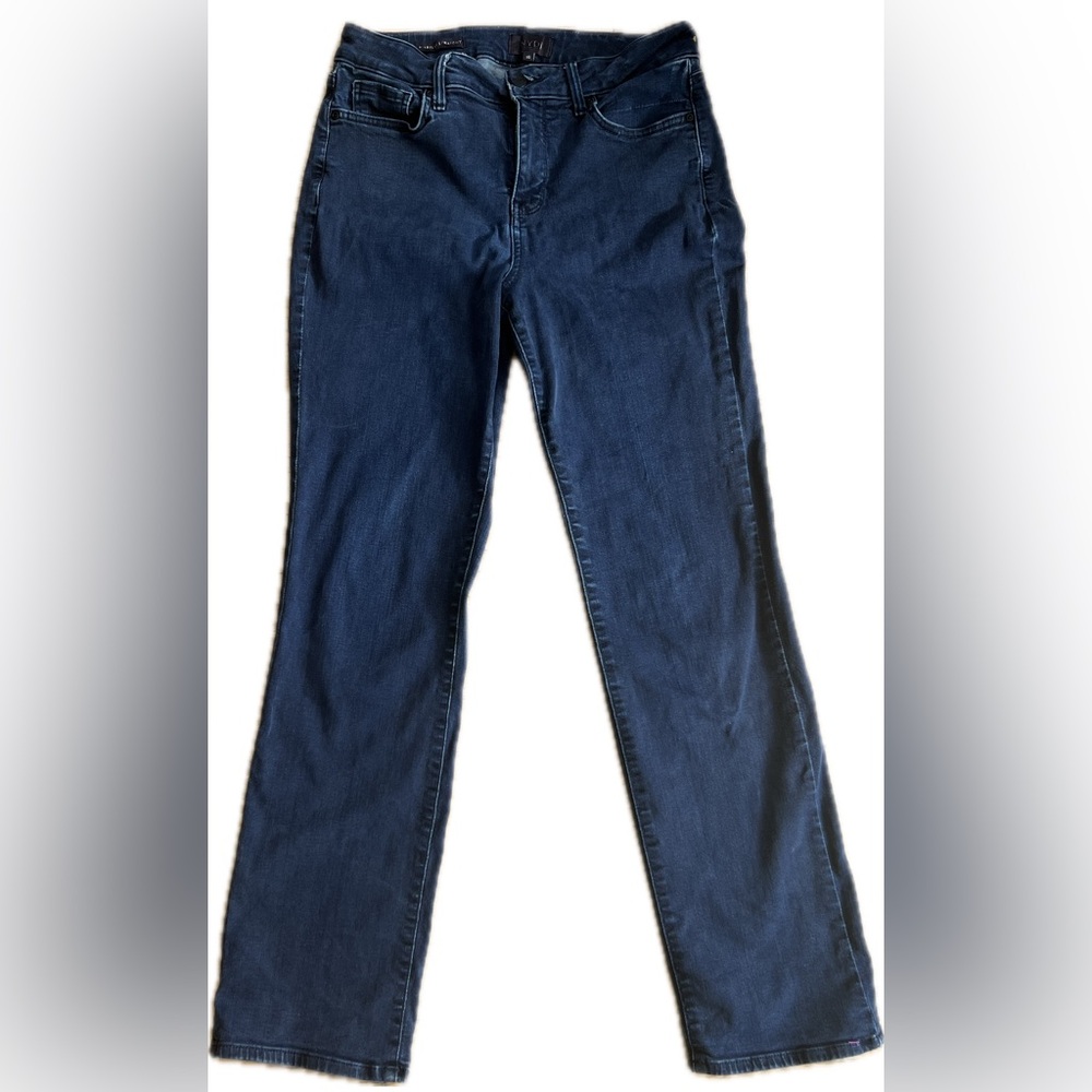NYDJ Marilyn Straight Lift and Tuck Blue Jeans Mid-Rise - Women’s 10
